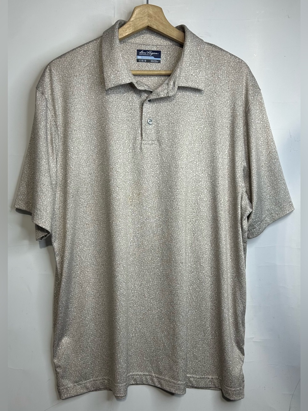 Ben Hogan Performance Floral Grey Polo Shirt Large